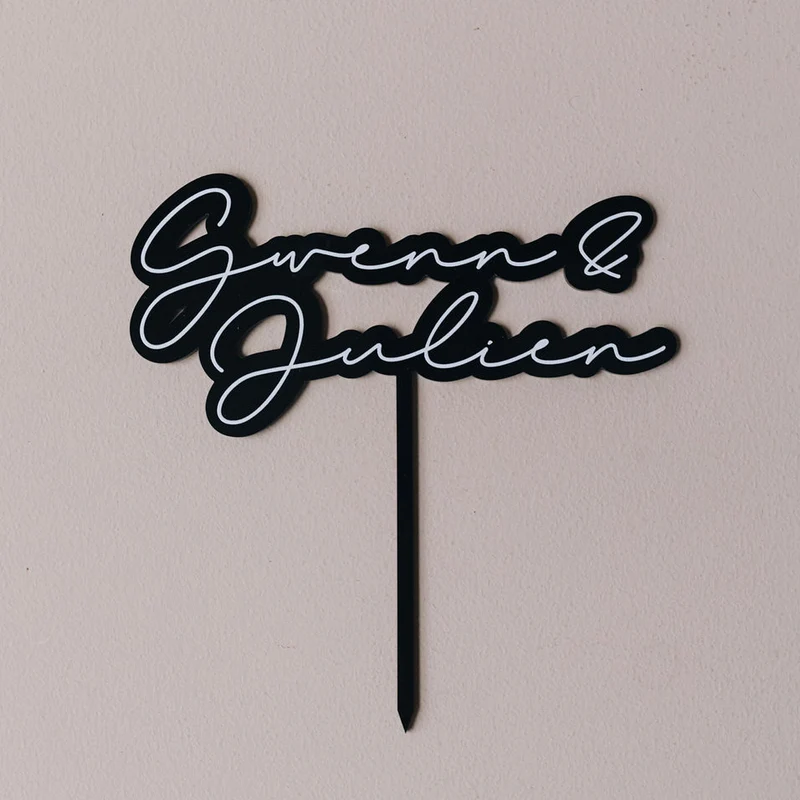 Cake topper "Minimalist" noir