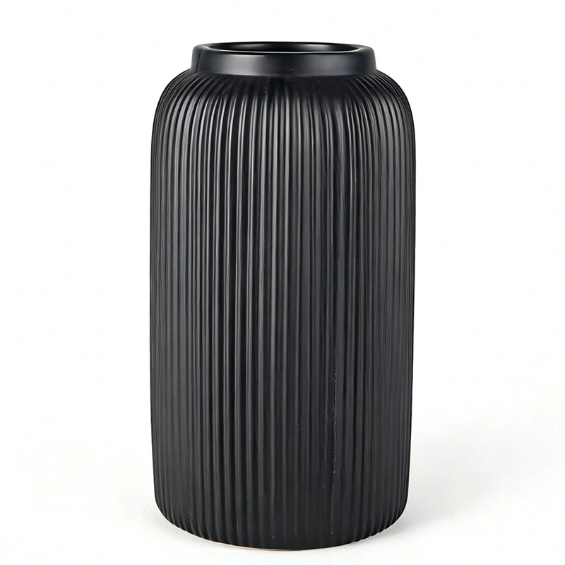 Grand vase noir - Ripple