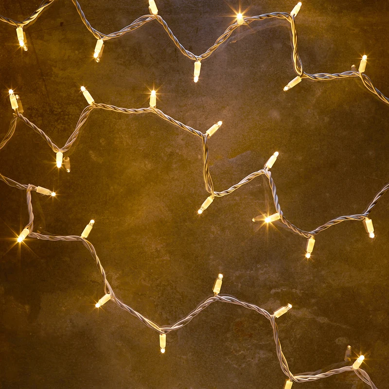 Guirlande Lumineuse Pro Connect IP67 de 160m 1600 LED Blanc Chaud Câble Blanc Raccordable