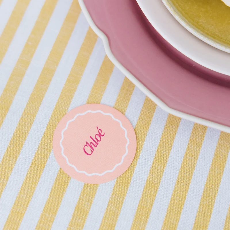 Marque place rond personnalisé mariage - collection "Candy"