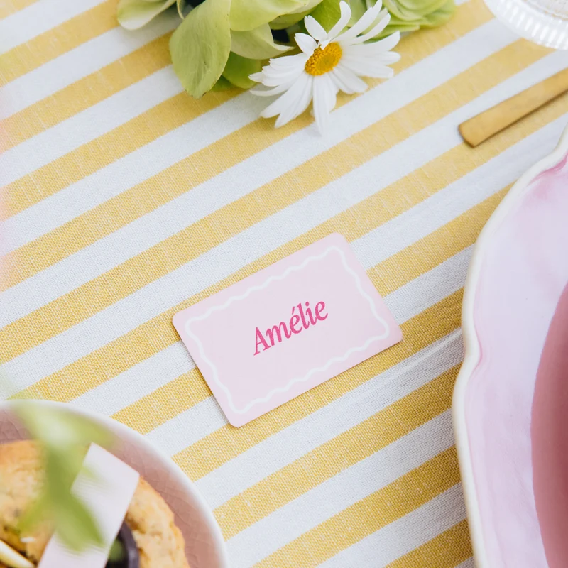 Marque place rectangle personnalisé mariage - collection "Candy"