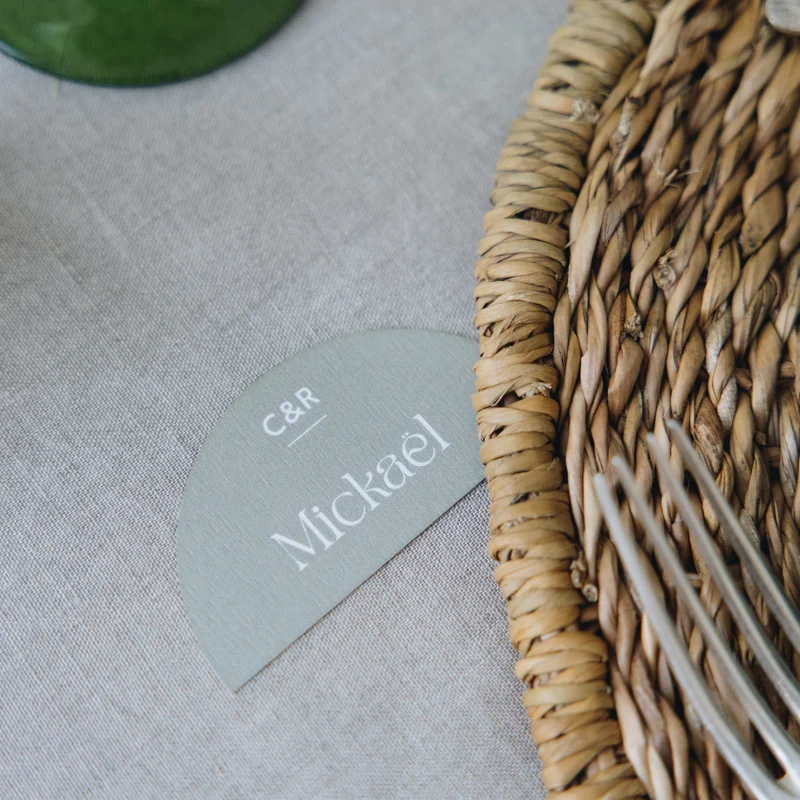 Marque place demi cercle personnalisé mariage - collection "Amalfi"