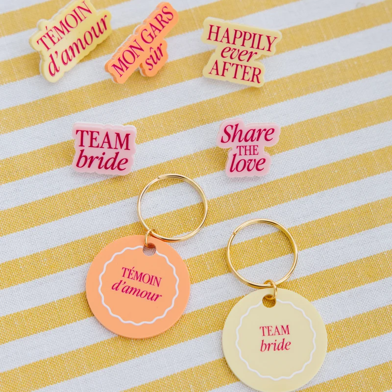 Porte clé rond personnalisé mariage - collection "Candy"