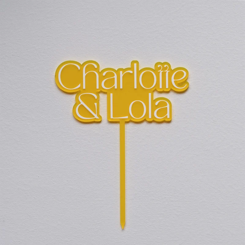 Cake topper "Dolce" jaune