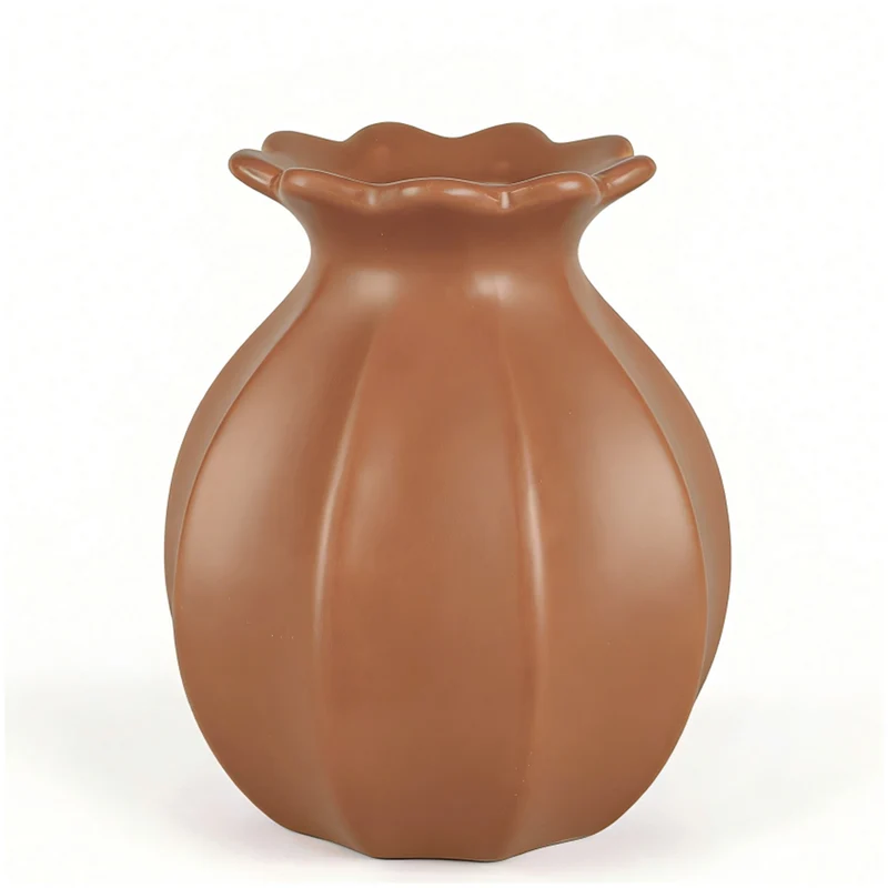 Vase orange brulé - Flora