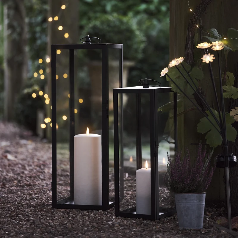 Duo de Grandes Lanternes de Jardin Bowen avec Bougies TruGlow®