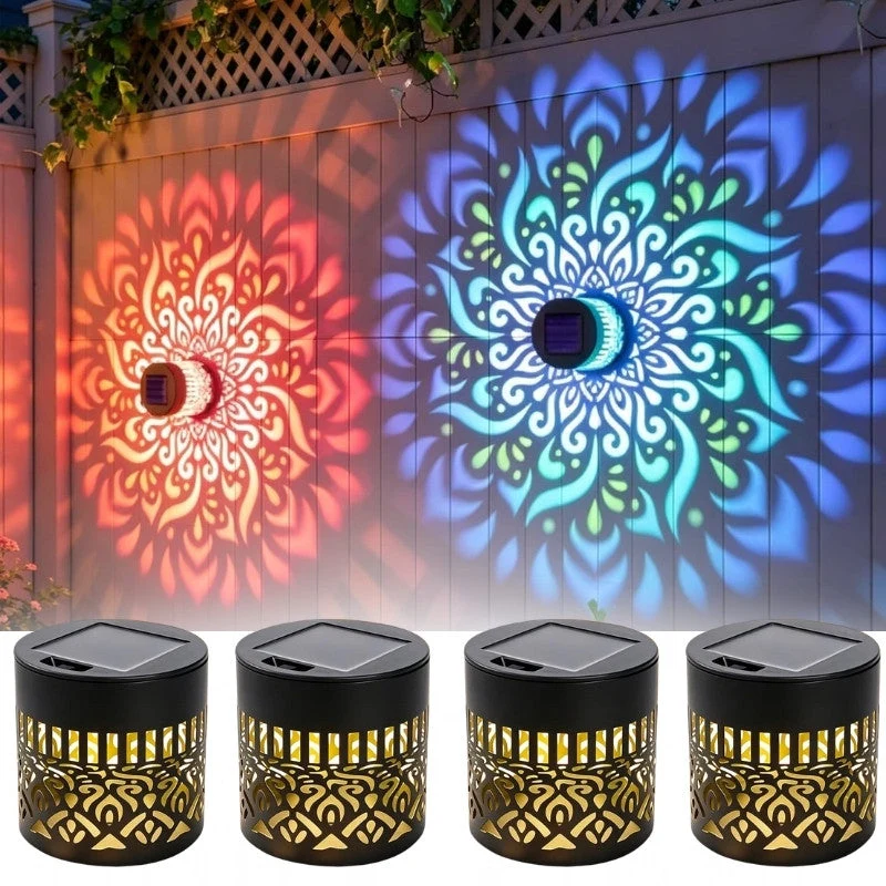 Vibrant Multi-Color Mandala Solar Fence Lights – IP65 Waterproof Sunflower Wall Sconce for Garden Holiday Decor