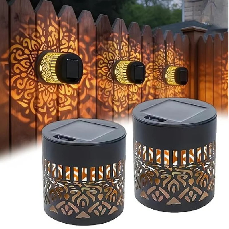 Mandala Solar Fence Lights – IP65 Waterproof Warm White Sunflower Wall Lamp for Outdoor Garden Landscape