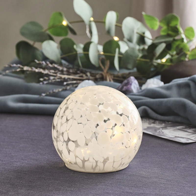 Globe en Verre Confetti Lumineux à LED Blanc Chaud - Standard