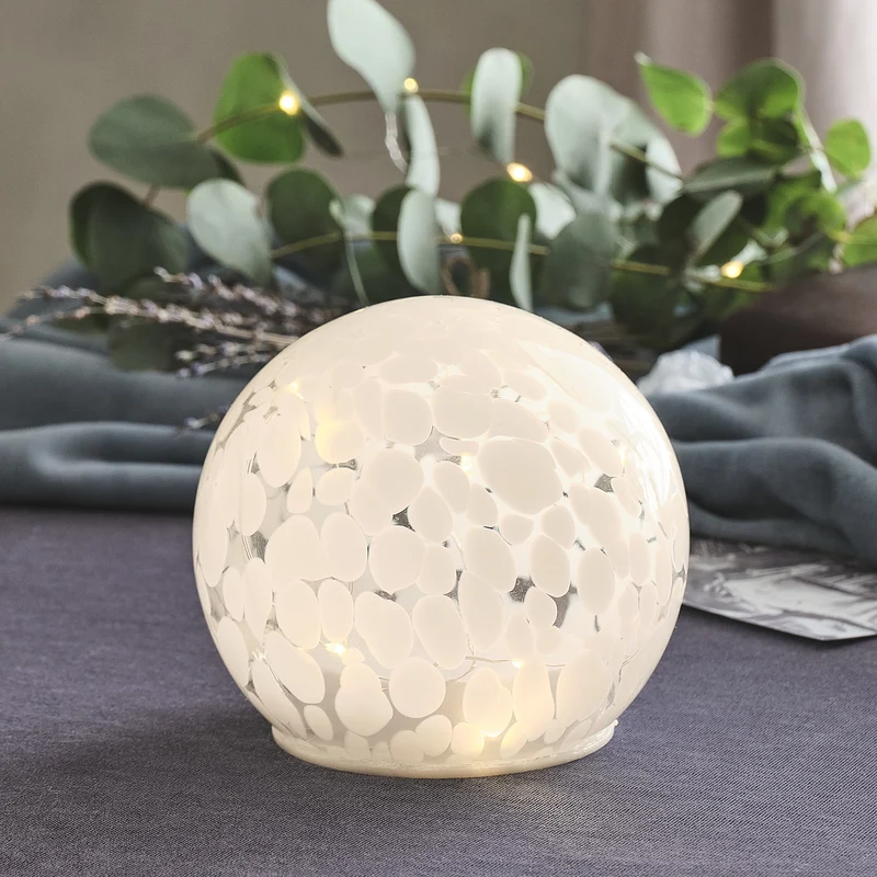 Globe en Verre Confetti Lumineux à LED Blanc Chaud - Moyen