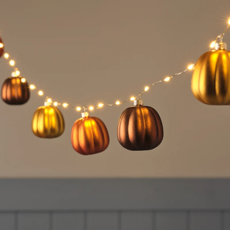 Guirlande Lumineuse Micro LED à 9 Citrouilles Métalliques