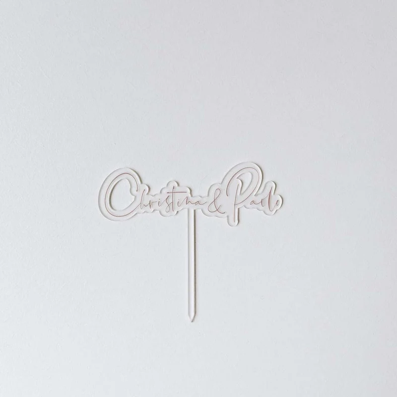 Cake topper "Best Day" plexi givré
