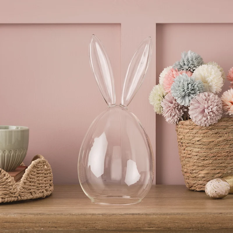 Cloche en Verre avec Oreilles de Lapin, Décoration de Pâques