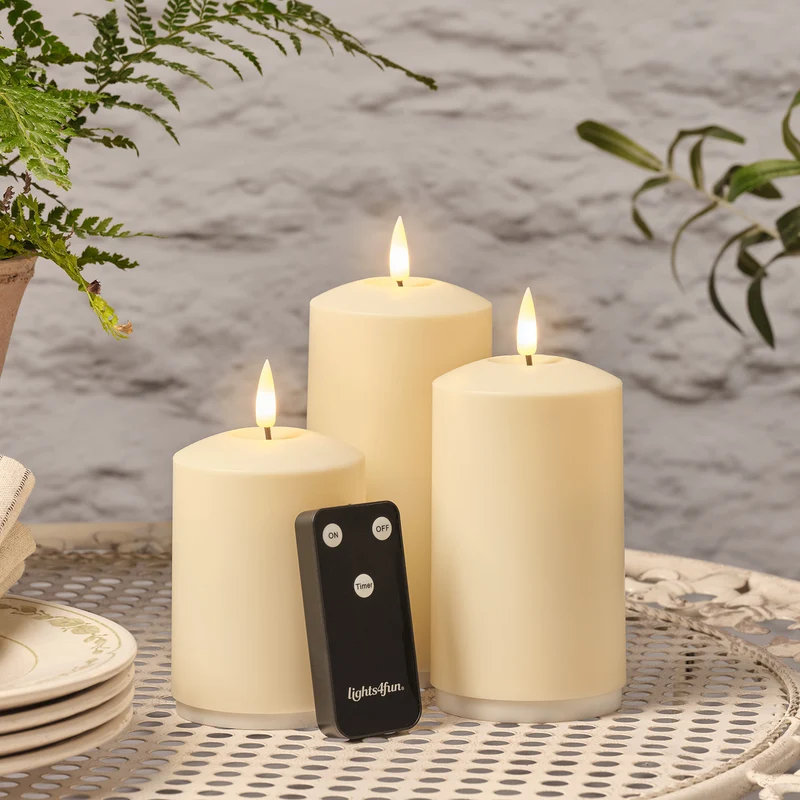 3 Bougies Rechargeables TruGlow® avec Télécommande
