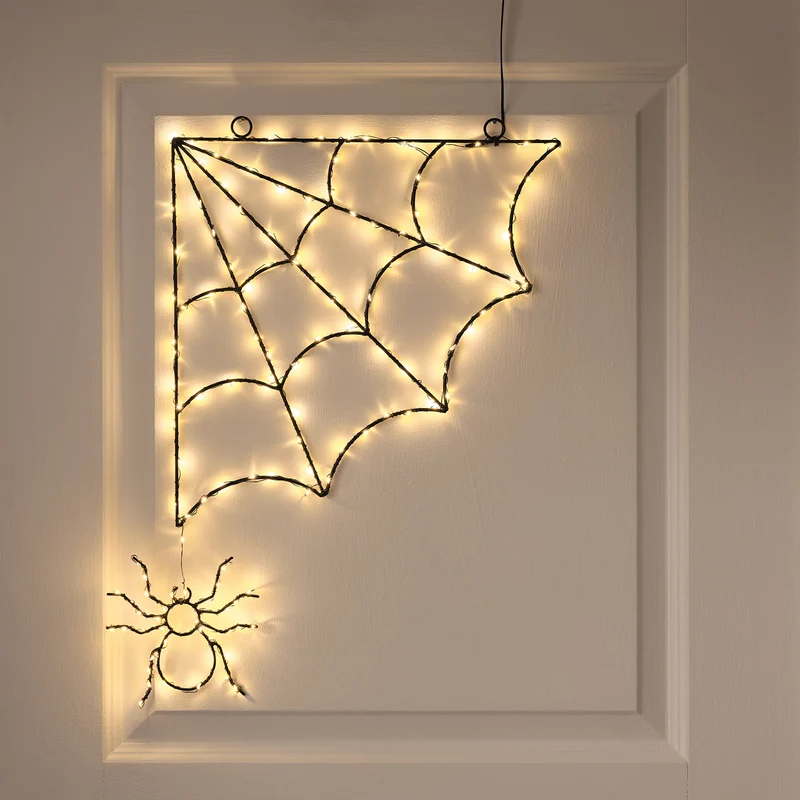 Décoration Lumineuse Toile d’Araignée pour Fenêtre