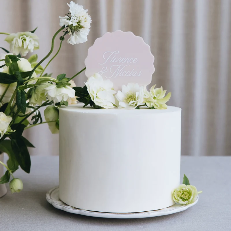 Cake topper personnalisé mariage - collection "nude"