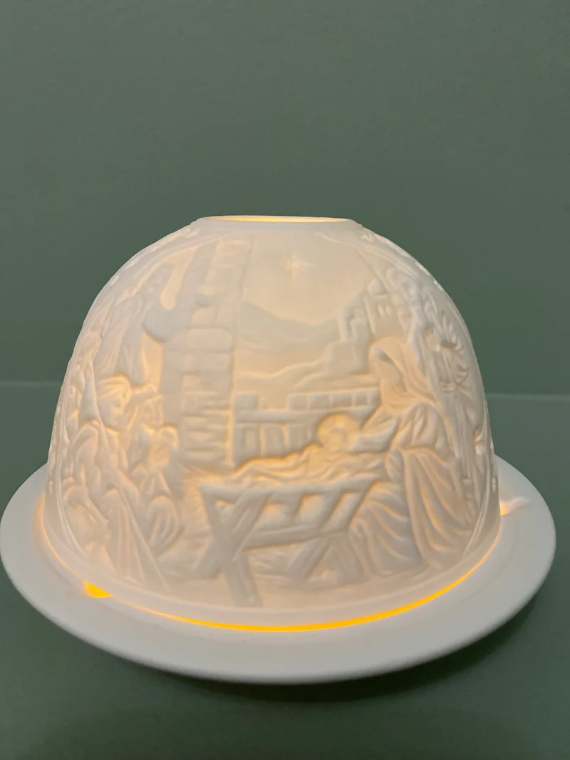 Photophore porcelaine Nativité