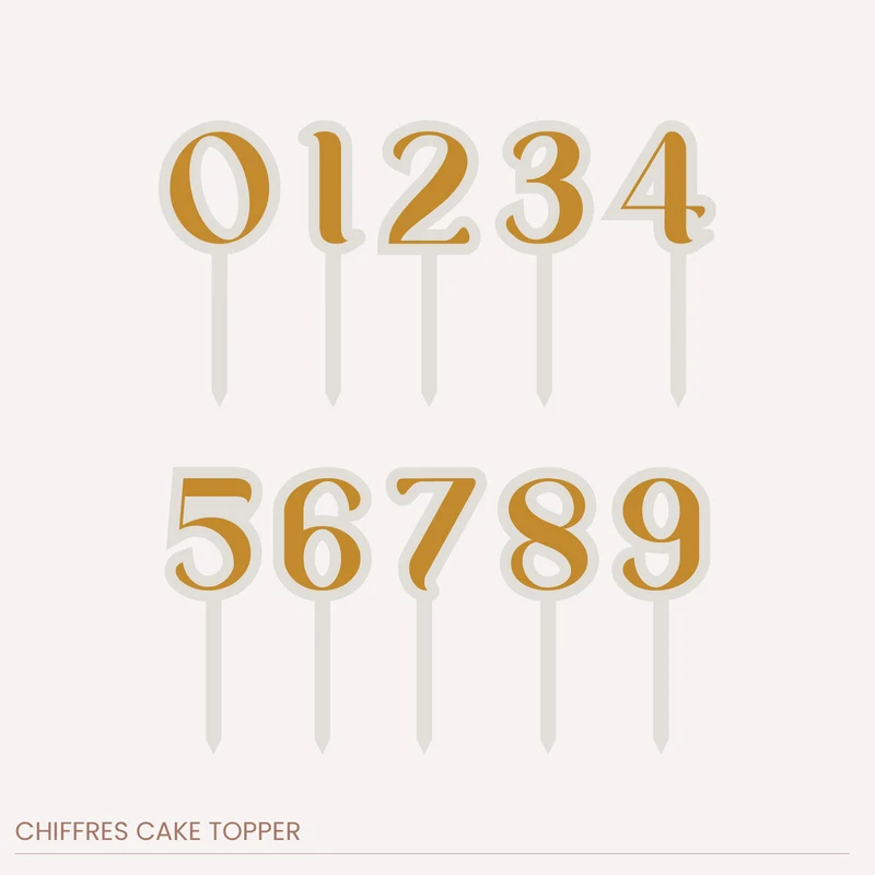 Cake topper "Arc-en-ciel" Chiffre seul