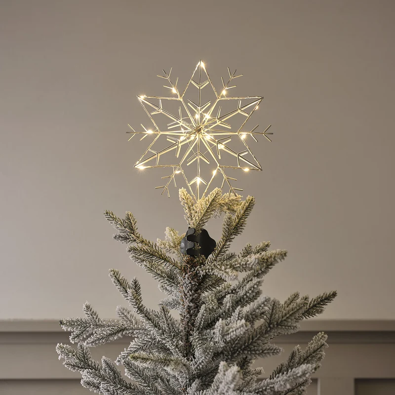 Cimier Flocon de Neige Lumineux en Métal Blanc