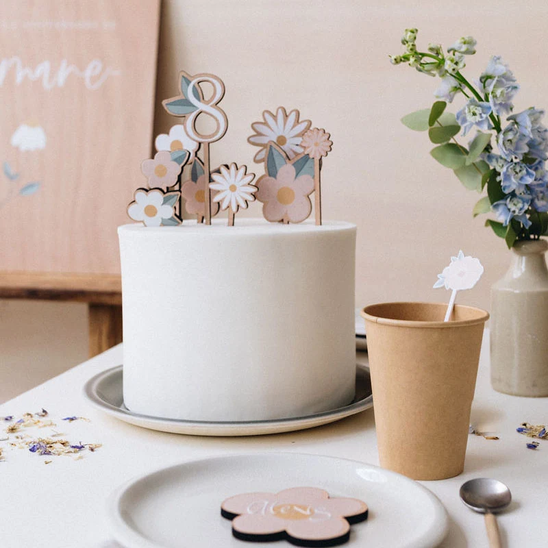 Cake topper "Fleurs"