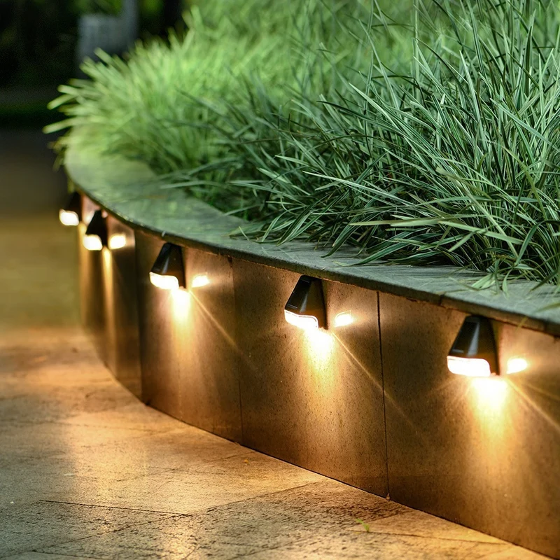 Quntis Warm White Solar Step Lights, IP65 Waterproof Professional Outdoor Lighting for Stairs and Steps