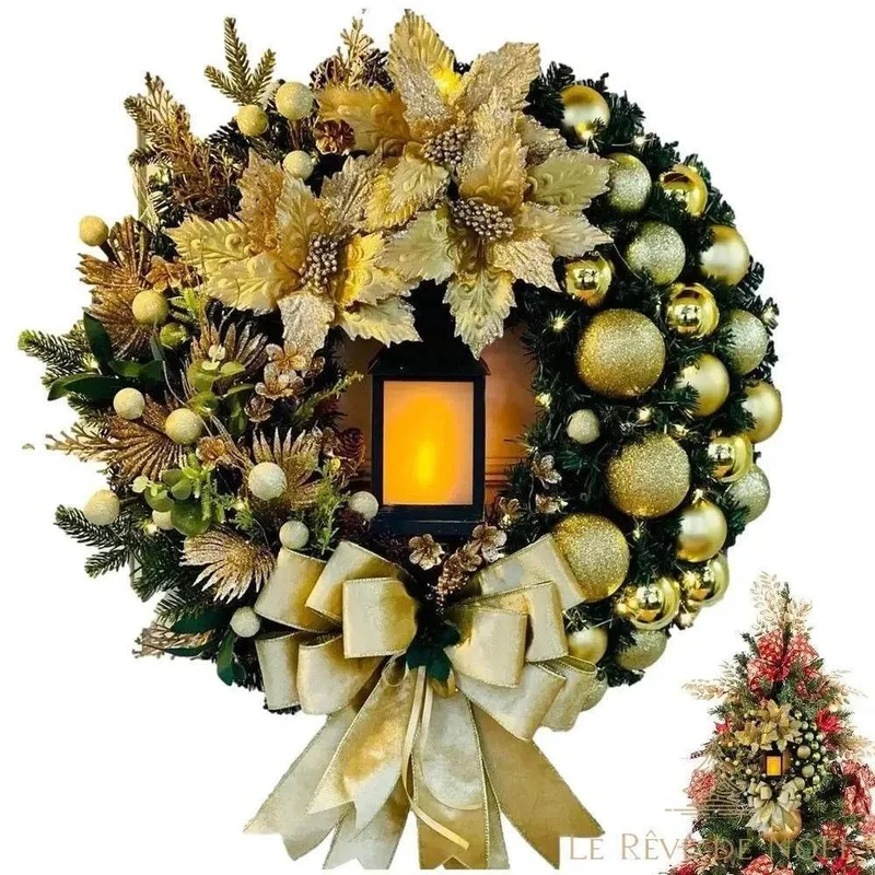 Couronne de noël lumineuse 30 cm