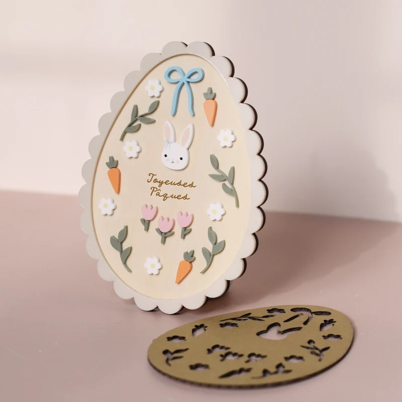 Kit pour décor mural "Pâques" lapin fleurs roses