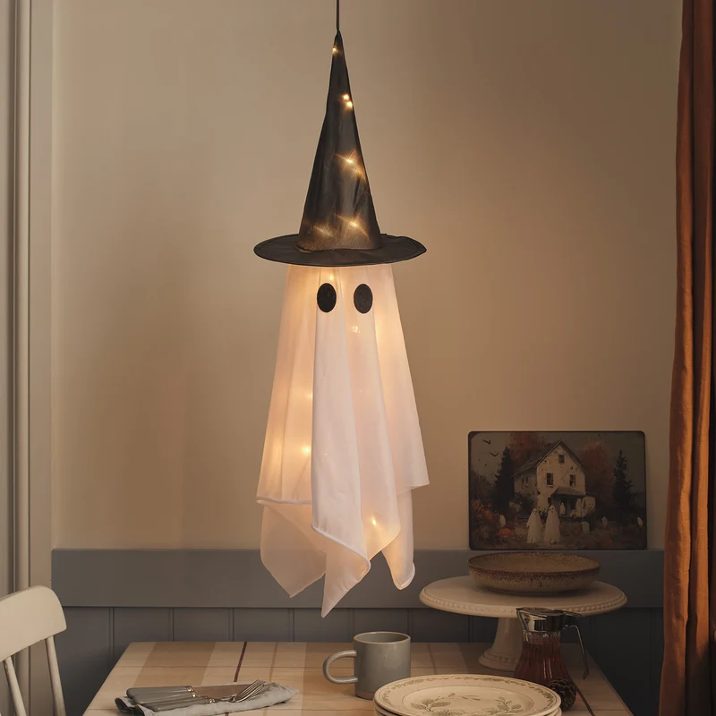 Fantôme Sorcière Suspendu Winnie à LED Blanc Chaud