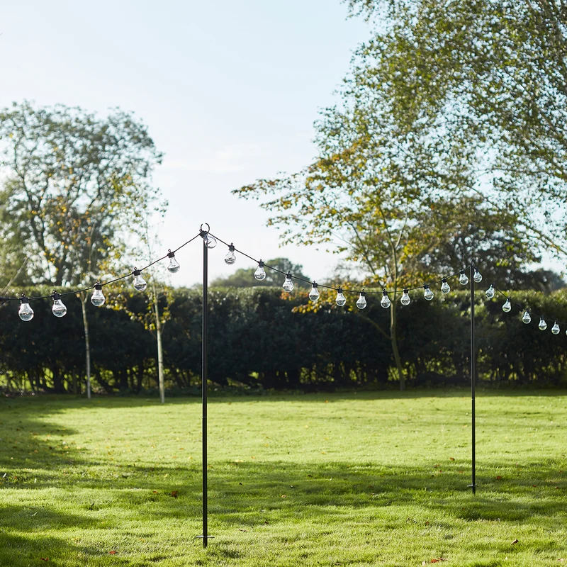 Lot de 5 Piquets pour Guirlande Guinguette de 2,75 m Noirs