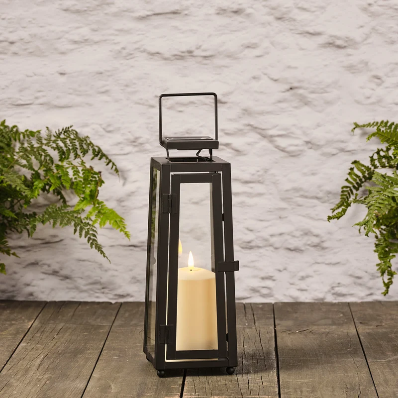 Lanterne Solaire Moyenne Porto avec Bougie LED TruGlow®