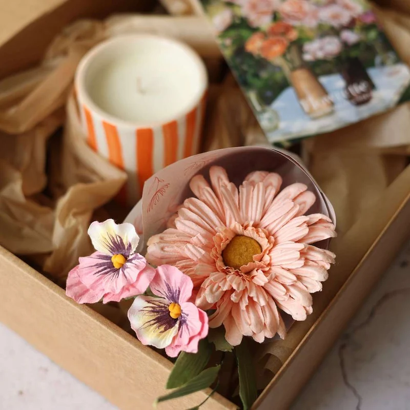 Coffret lueur florale orange