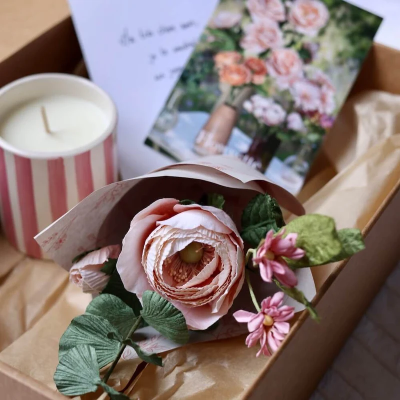 Coffret lueur florale rose