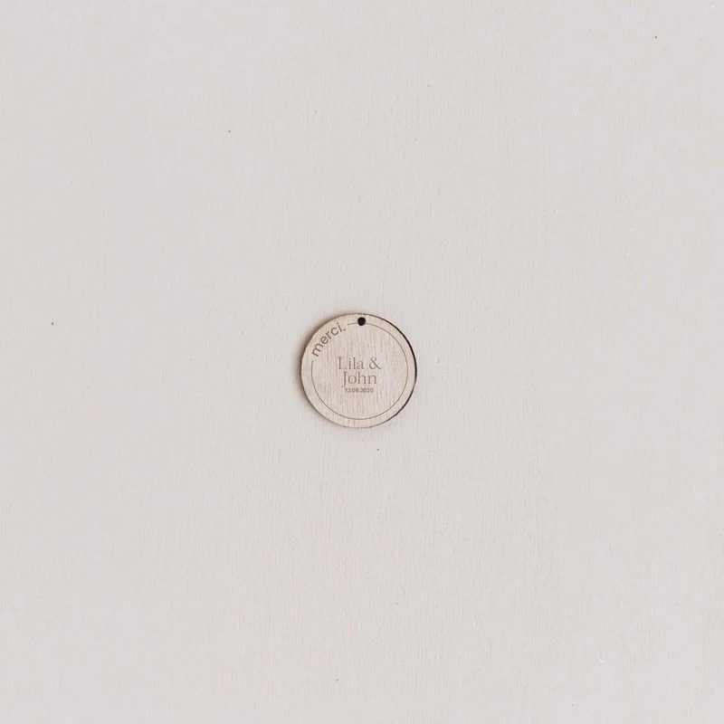 10 étiquettes cadeau "Dot" bois
