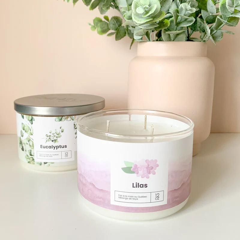 Chandelle 3 mèches - Lilas