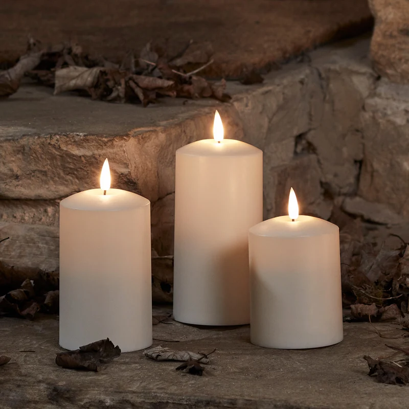 Lot de 3 Bougies d'Extérieur à LED TruGlow®