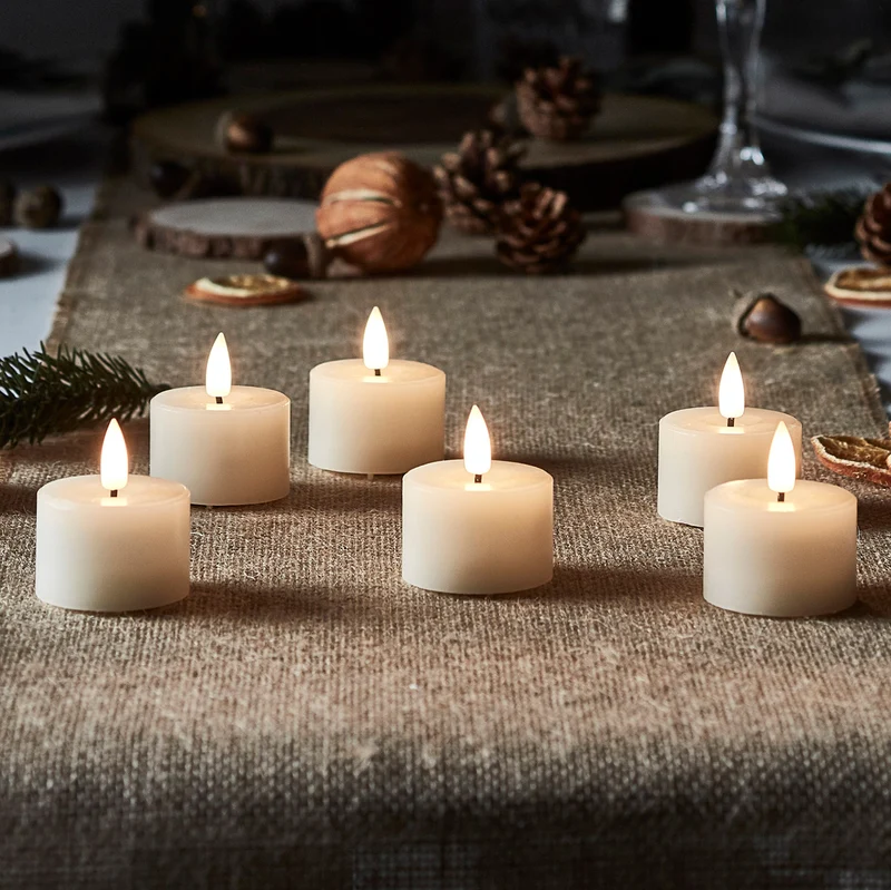 Lot de 6 Bougies Votives Miniatures TruGlow® avec Télécommande