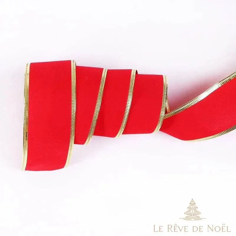 Ruban rouge de Noël - 10 mètres