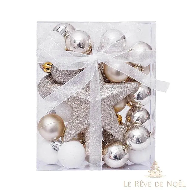 Petit kit de décorations de Noël - Champagne et blanc
