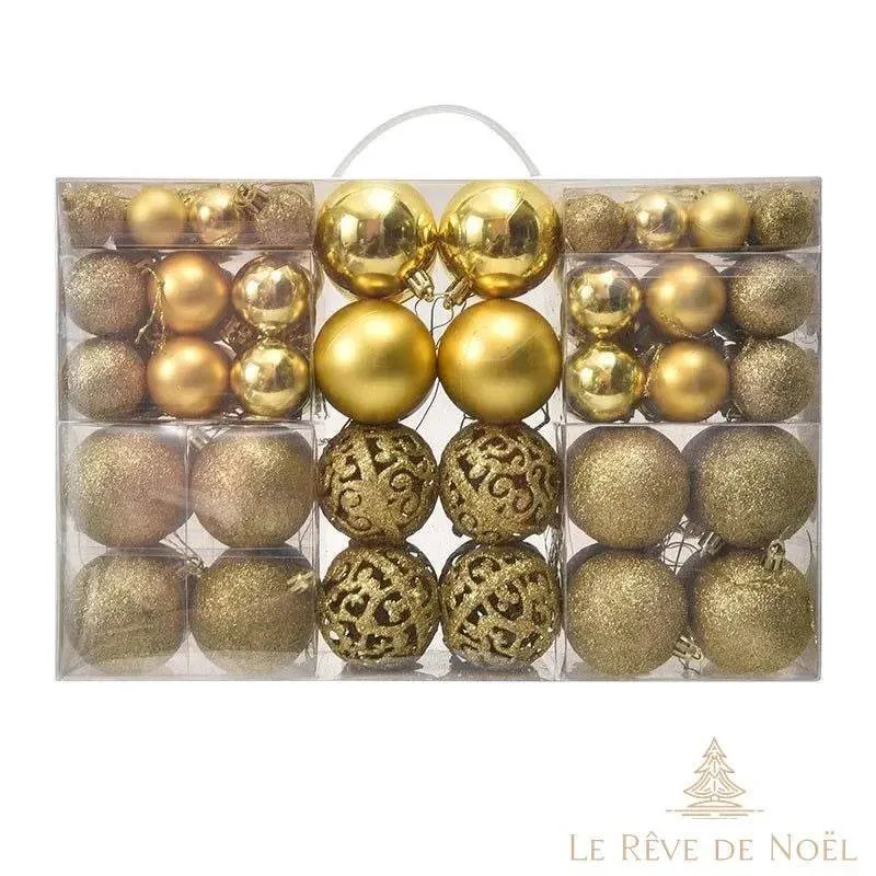 Lot de 100 boules de Noël or