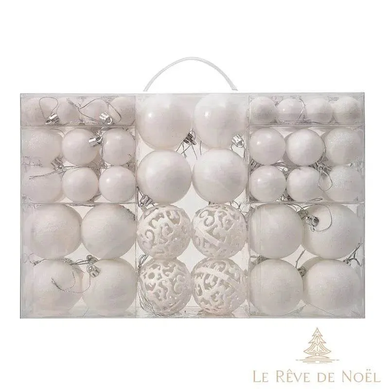 Lot de 100 boules de Noël blanc