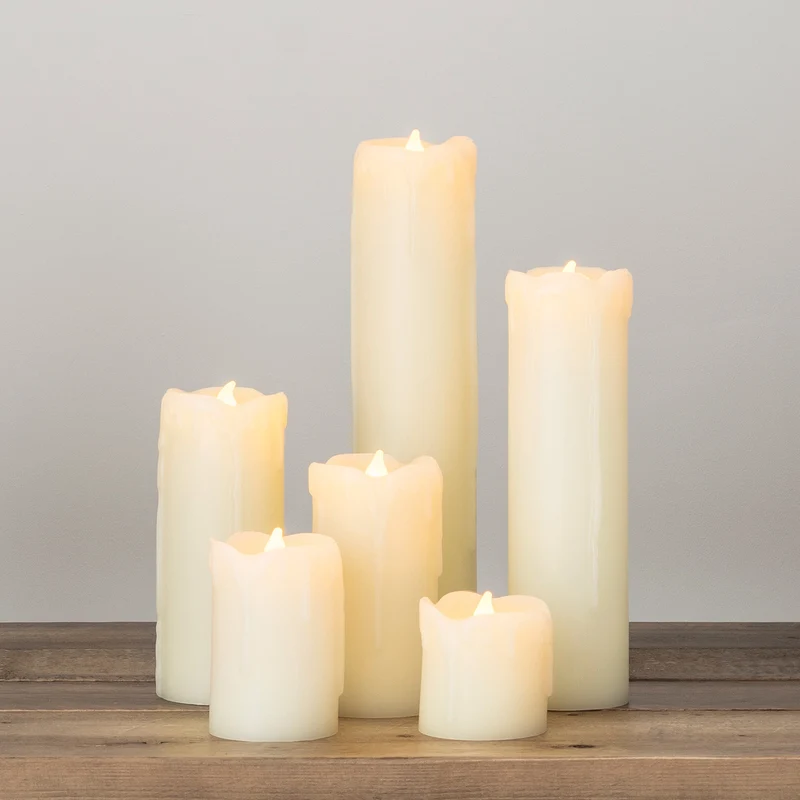 6 Bougies Cierges LED Effet Cire Fondu