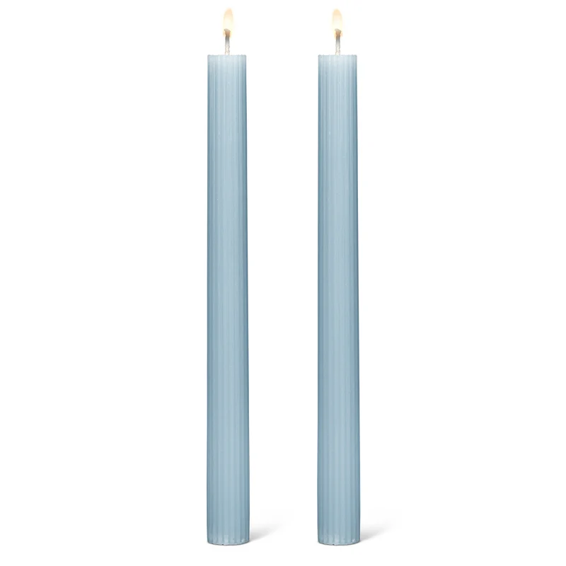 Ensemble de 2 bougies bleues - Strié