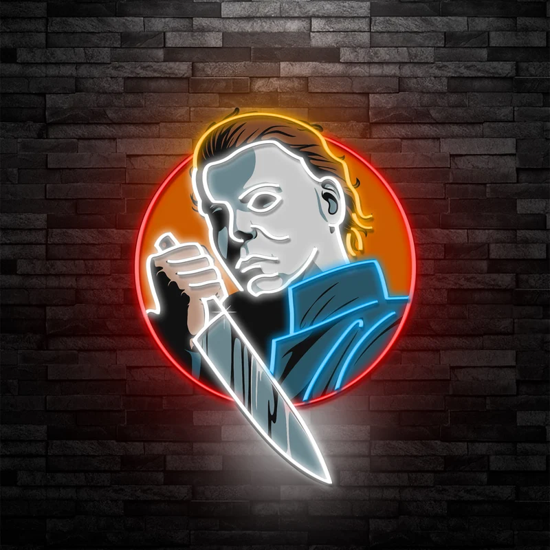 Halloween Der Film – Michael Myers LED Neon Sign, Horror Movie Wall Light for Spooky Home & Party Decor