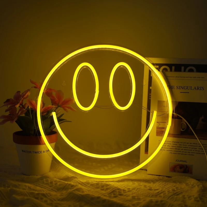 Bring the Happy Vibes Home – Smiley Face Neon Light That Glows with Positivity