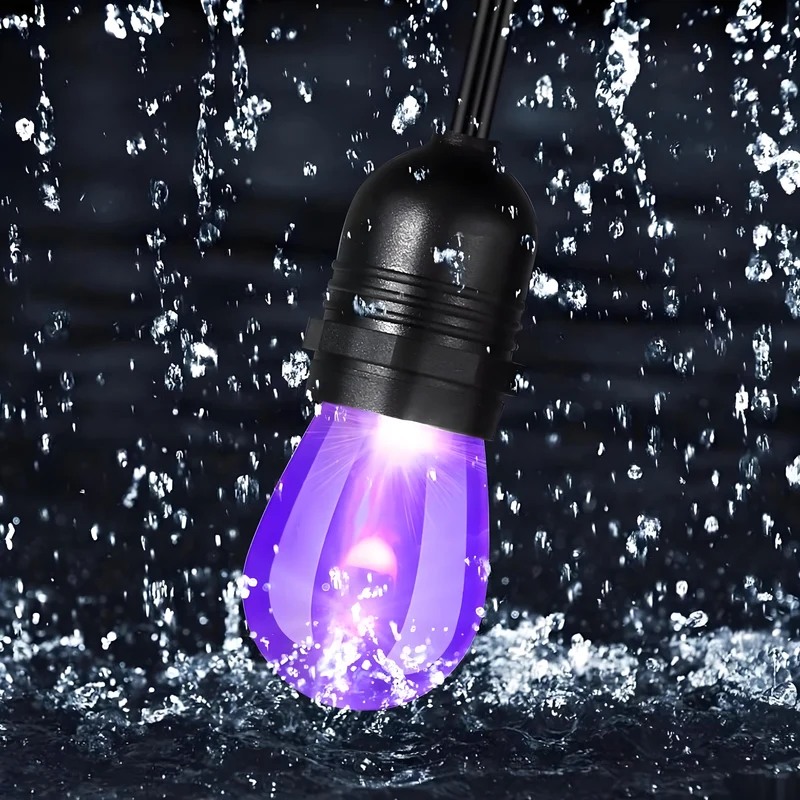 S14 Solar Powered Chasing String Lights RGB Color Changing Bulbs with Remote & 8 Lighting Modes, Waterproof Outdoor Patio Lights for Garden & Christmas Decor