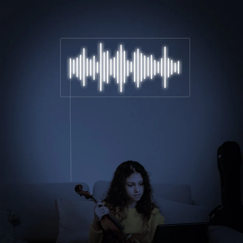 "Music Waves" Neon Sign, Music Neon Sign, Music Studio Neon Sign
