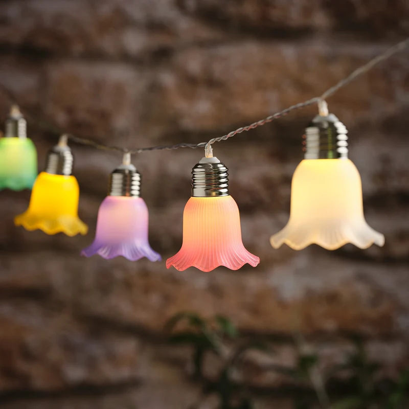 Guirlande Lumineuse Solaire à 10 Fleurs Pastel