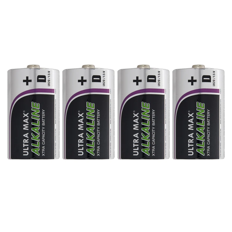 Lot de 4 Piles Type D de 1,5 V