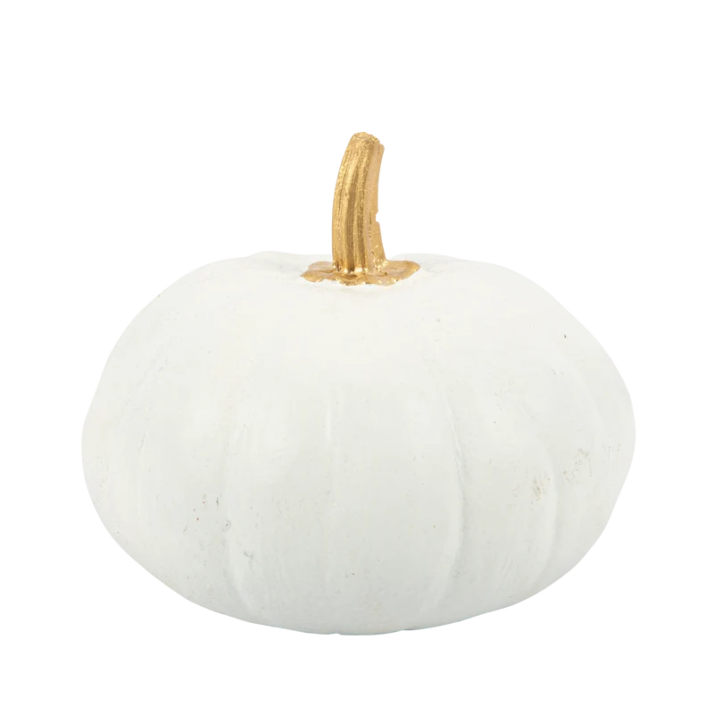 Citrouille décorative blanc et or grand format