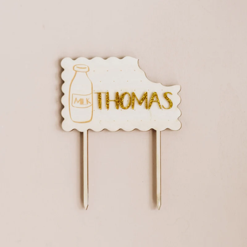 Cake topper "Milk and Cookies"